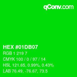 Color code: HEX #01DB07 | qconv.com
