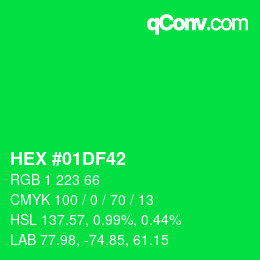 Color code: HEX #01DF42 | qconv.com