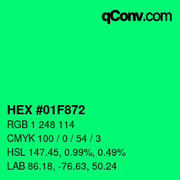 Color code: HEX #01F872 | qconv.com