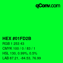 Color code: HEX #01FD2B | qconv.com