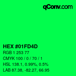 Color code: HEX #01FD4D | qconv.com