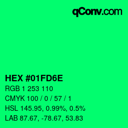 Color code: HEX #01FD6E | qconv.com