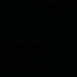Color code: HEX #02030300 | qconv.com