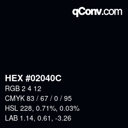 Color code: HEX #02040C | qconv.com