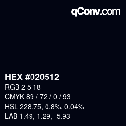 Color code: HEX #020512 | qconv.com