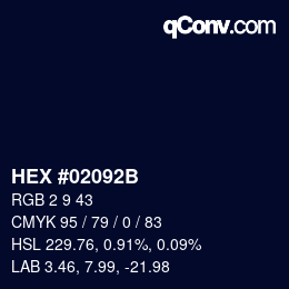 Color code: HEX #02092B | qconv.com
