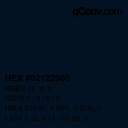 Color code: HEX #02122300 | qconv.com