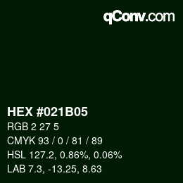 Color code: HEX #021B05 | qconv.com