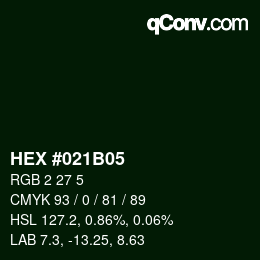 Código de color: HEX #021B05 | qconv.com