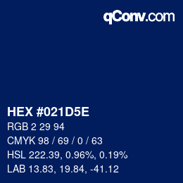 Código de color: HEX #021D5E | qconv.com