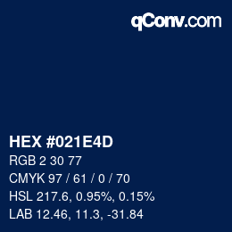 Color code: HEX #021E4D | qconv.com