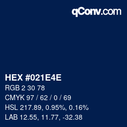 Color code: HEX #021E4E | qconv.com
