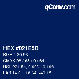 カラーコード: HEX #021E5D | qconv.com