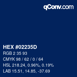カラーコード: HEX #02235D | qconv.com