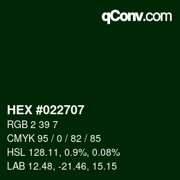 Color code: HEX #022707 | qconv.com