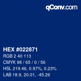 カラーコード: HEX #022871 | qconv.com