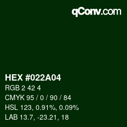 カラーコード: HEX #022A04 | qconv.com