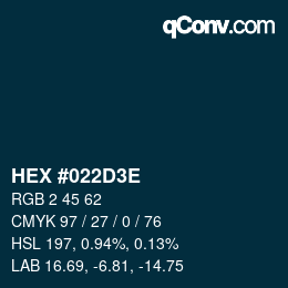 Color code: HEX #022D3E | qconv.com