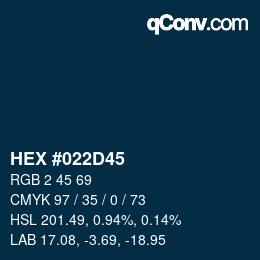 Color code: HEX #022D45 | qconv.com
