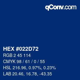 Color code: HEX #022D72 | qconv.com