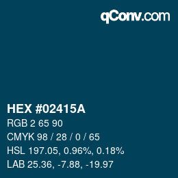 Color code: HEX #02415A | qconv.com