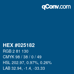 Color code: HEX #025182 | qconv.com