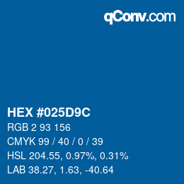Color code: HEX #025D9C | qconv.com