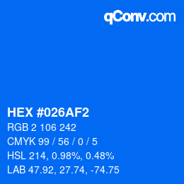 Color code: HEX #026AF2 | qconv.com