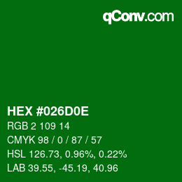 Color code: HEX #026D0E | qconv.com