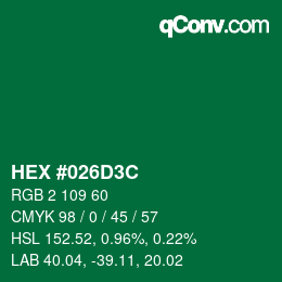Color code: HEX #026D3C | qconv.com