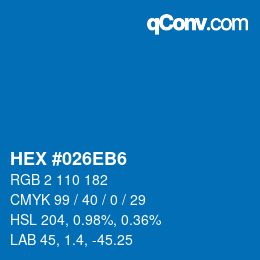Color code: HEX #026EB6 | qconv.com