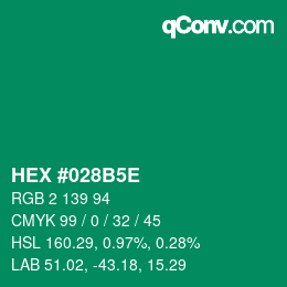 Código de color: HEX #028B5E | qconv.com