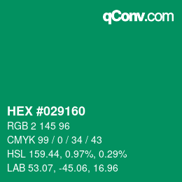 Color code: HEX #029160 | qconv.com