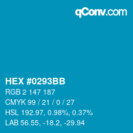 Color code: HEX #0293BB | qconv.com