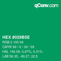 Código de color: HEX #029B5E | qconv.com