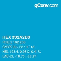 颜色代码: HEX #02A2D0 | qconv.com