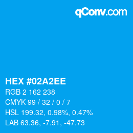 Color code: HEX #02A2EE | qconv.com