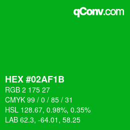 Color code: HEX #02AF1B | qconv.com