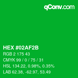 カラーコード: HEX #02AF2B | qconv.com