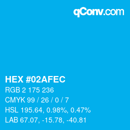 Color code: HEX #02AFEC | qconv.com