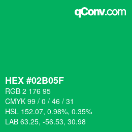 Color code: HEX #02B05F | qconv.com