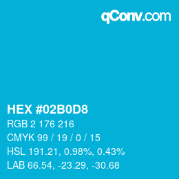 Color code: HEX #02B0D8 | qconv.com
