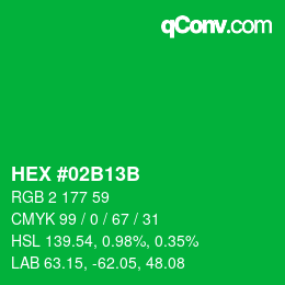 Color code: HEX #02B13B | qconv.com