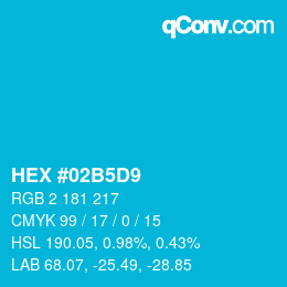 Color code: HEX #02B5D9 | qconv.com