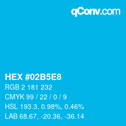 Código de color: HEX #02B5E8 | qconv.com