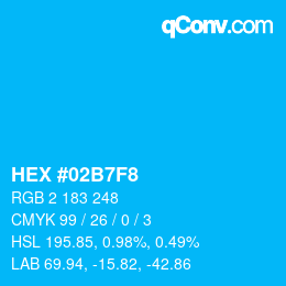 Color code: HEX #02B7F8 | qconv.com