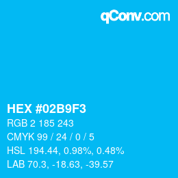 Color code: HEX #02B9F3 | qconv.com