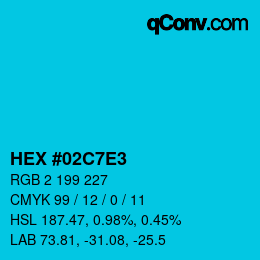 Color code: HEX #02C7E3 | qconv.com