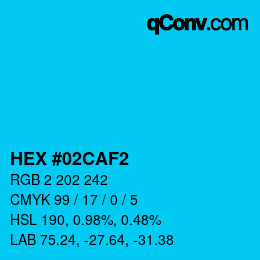 Color code: HEX #02CAF2 | qconv.com