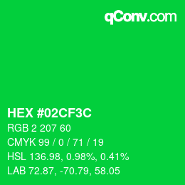 Código de color: HEX #02CF3C | qconv.com